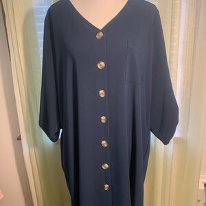 Zenana Outfitters Midnight Blue long shirt dress with pockets